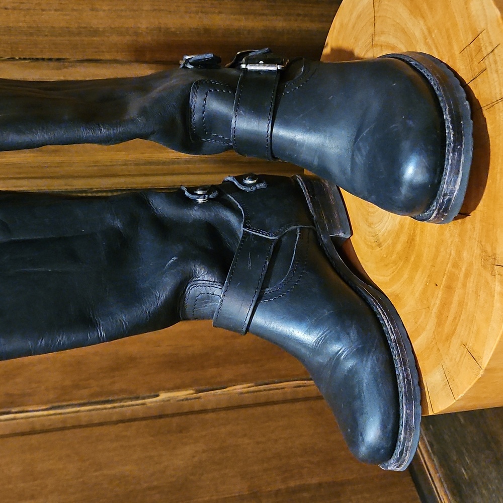 Frye Boots Veronica Back Zipper Buckles Black 7.5 M - Picture 14 of 16